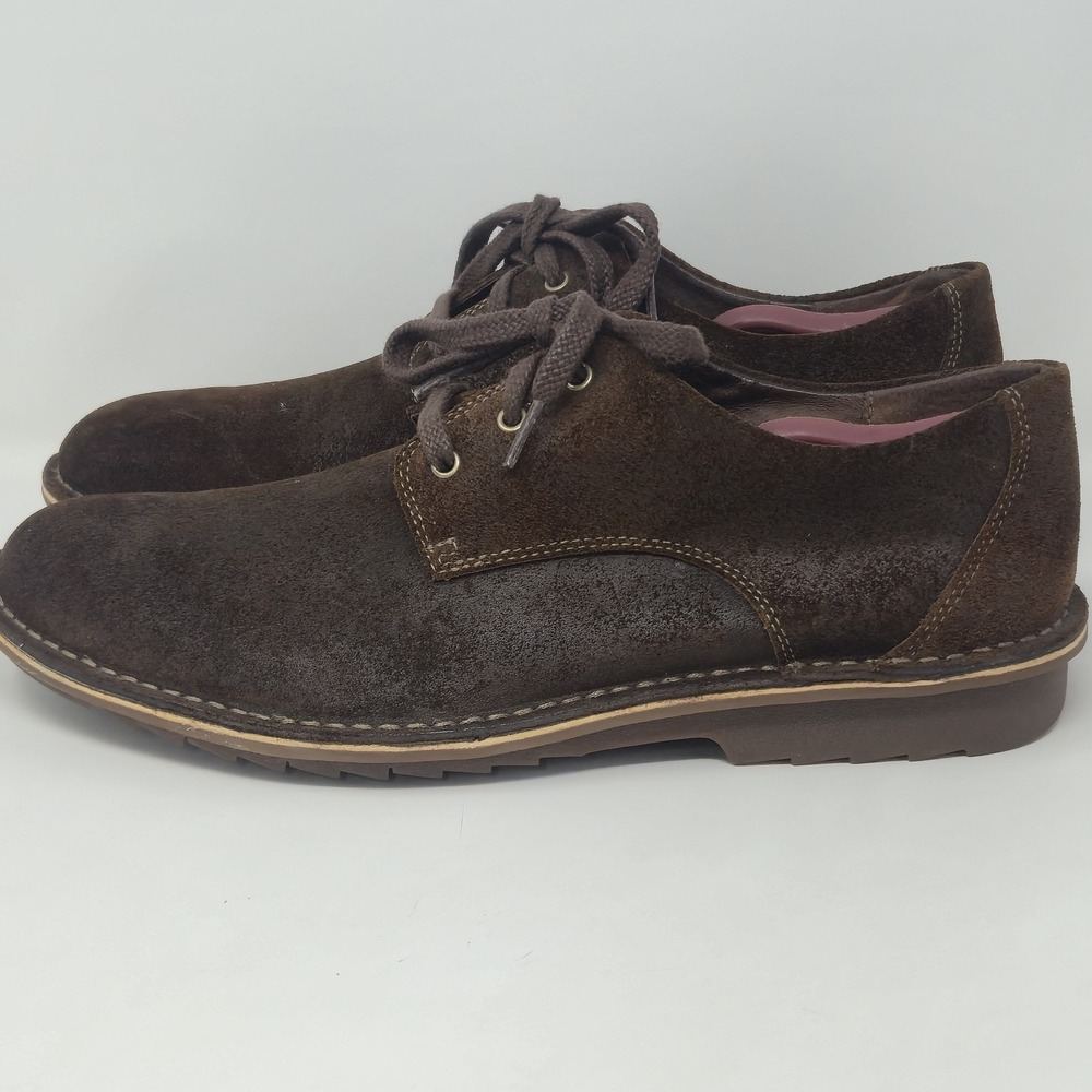 Clarks Men's 13 M Brown Suede Oxford Shoes 82655 Plain Toe Casual Comfort - Picture 8 of 16